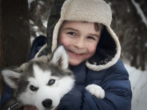 boy with dog