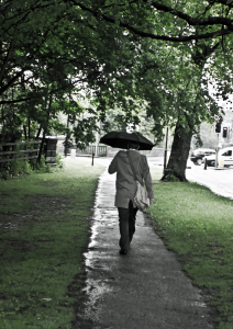 man with umbrella