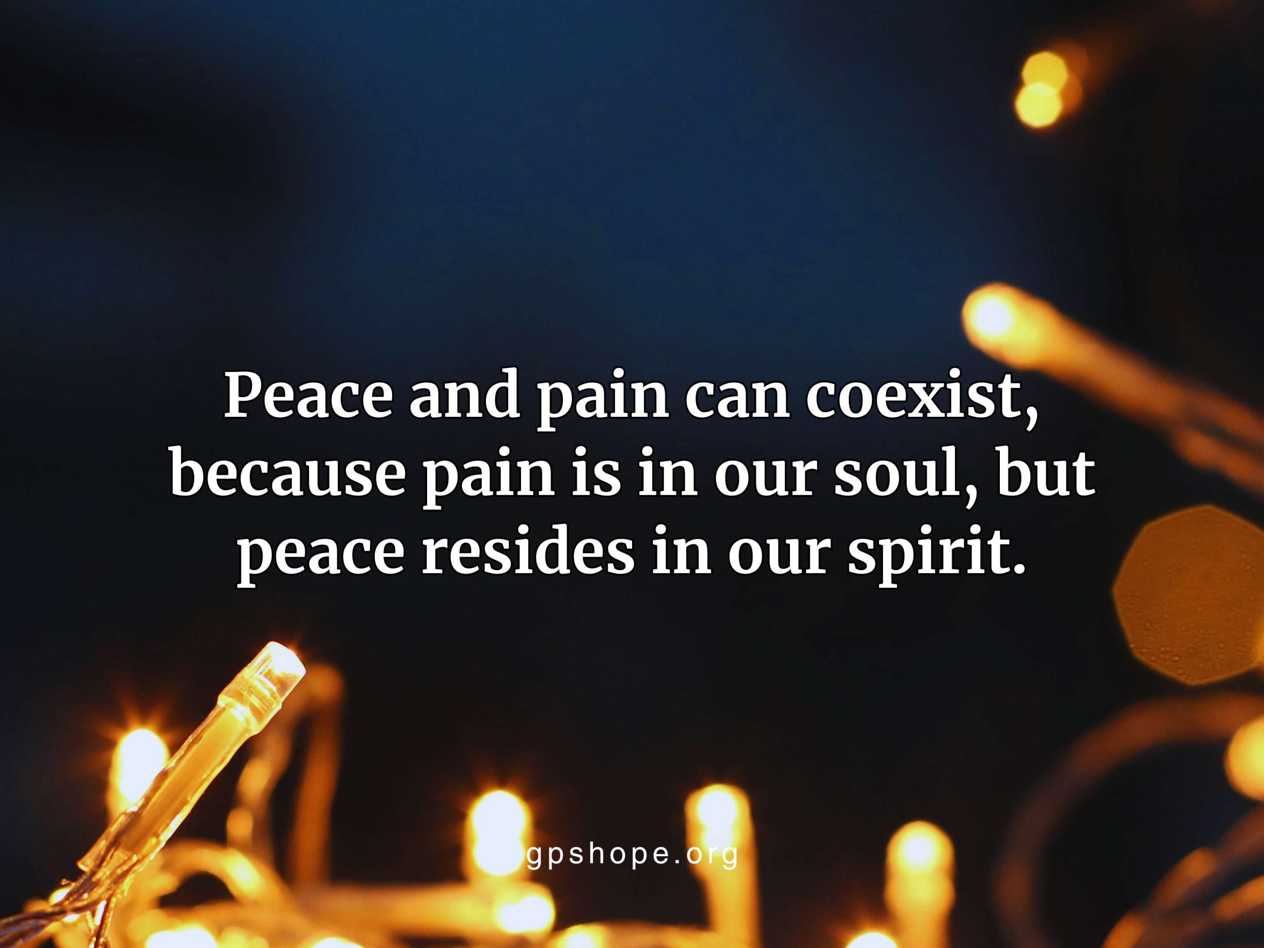 Finding Peace During the Holidays After Child Loss” shown over a warm-toned, blurred Christmas background with a glowing round light hanging from evergreen garland, featuring the quote “One of the most comforting titles Jesus carries is Prince of Peace,” with gpshope.org at the bottom.